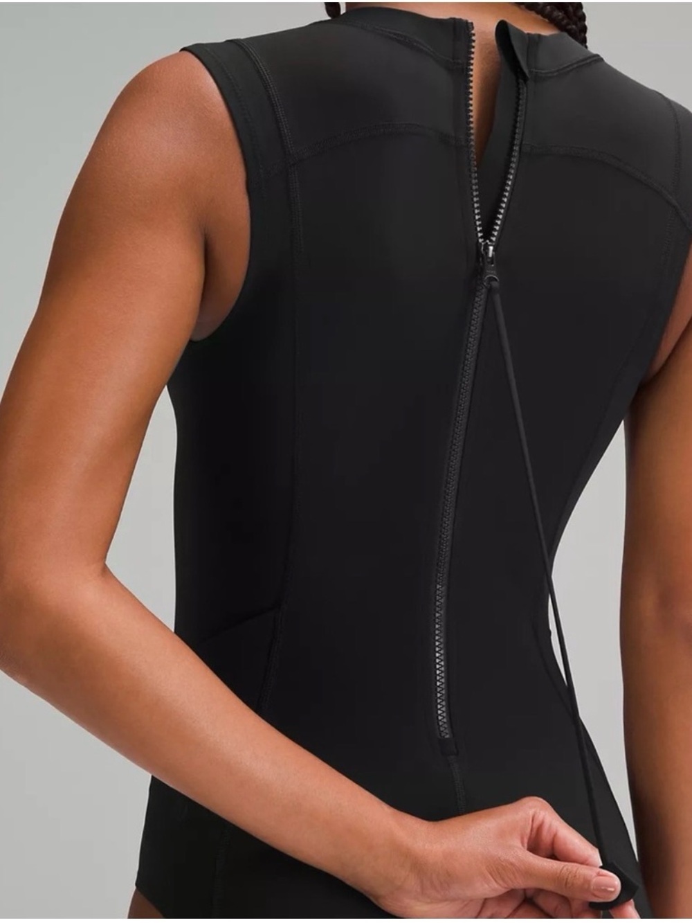 Lululemon NWT $128 Gray Zip Back Paddle Board Swimsuit Medium Bum Coverage SZ 4 - Picture 3 of 16